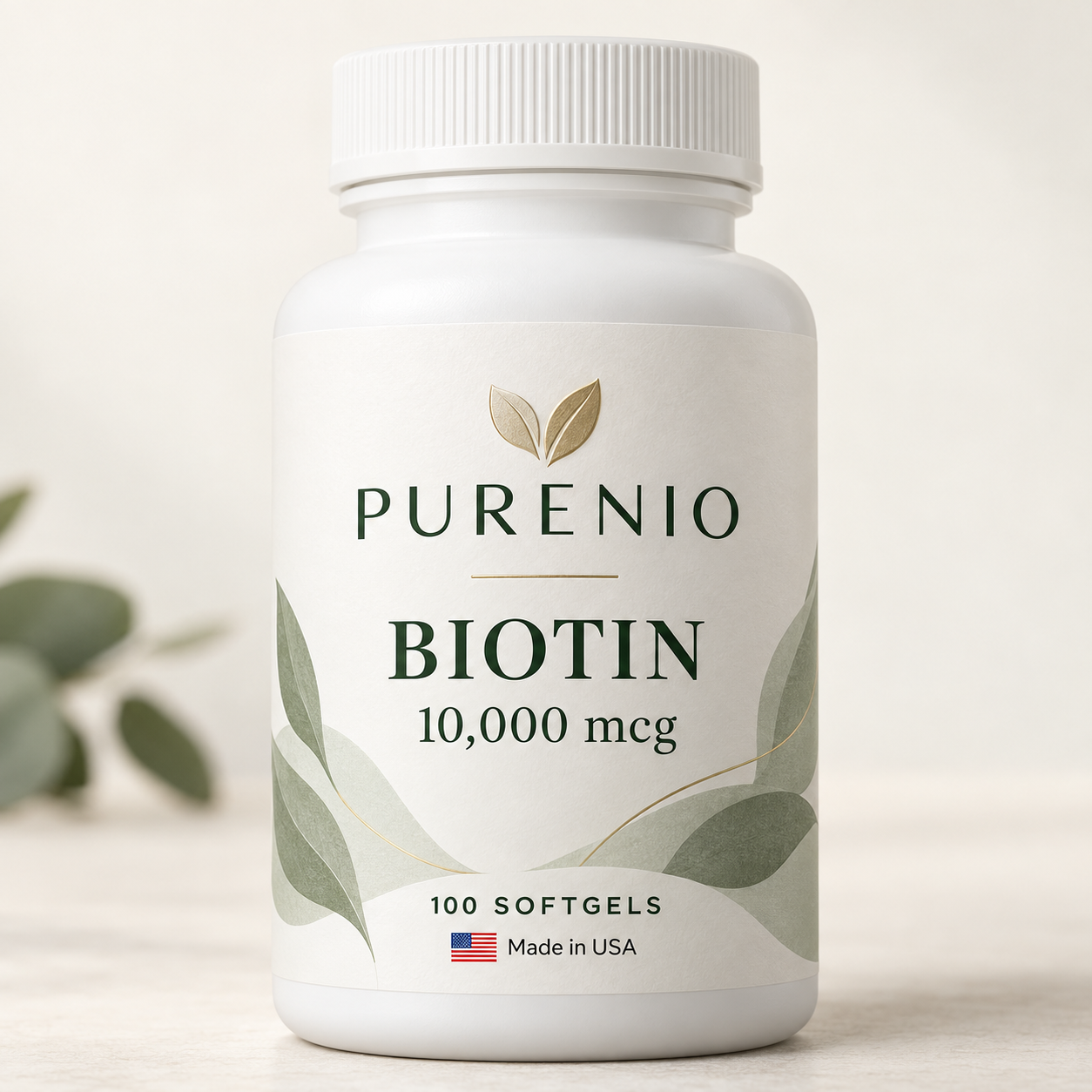 Purenio Biotin 10,000 mcg, 100 softgels